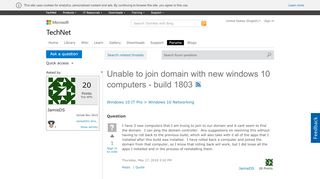 
                            5. Unable to join domain with new windows 10 computers - build 1803 ...