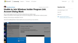 
                            12. Unable to Join Windows Insider Program Link Account Dialog Blank ...