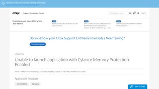 
                            9. Unable to launch application with Cylance Memory ...