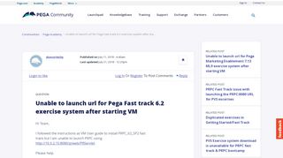 
                            12. Unable to launch url for Pega Fast track 6.2 exercise system after ...