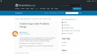 
                            5. Unable to log in after IP address change | WordPress.org