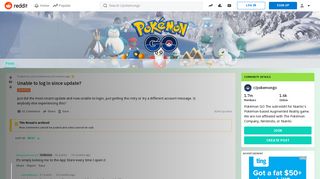 
                            11. Unable to log in since update? : pokemongo - Reddit