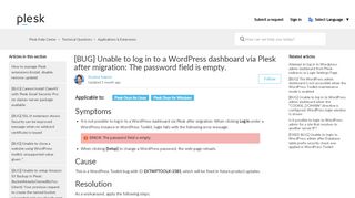 
                            10. Unable to log in to a WordPress dashboard via Plesk after migration ...