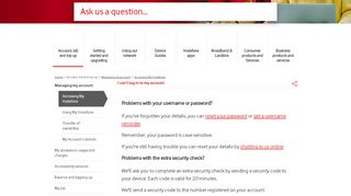 
                            1. Unable to log in to my pay monthly account - Vodafone