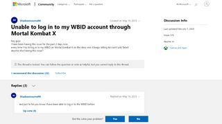
                            13. Unable to log in to my WBID account through Mortal Kombat X ...