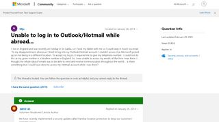 
                            10. Unable to log in to Outlook/Hotmail while abroad... - Microsoft ...