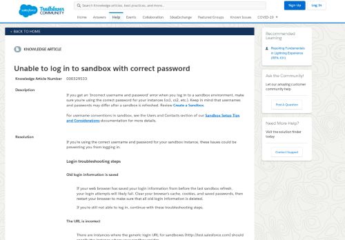 
                            8. Unable to log in to sandbox with correct password - Salesforce Help