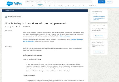 
                            13. Unable to log in to sandbox with correct password - Salesforce Help