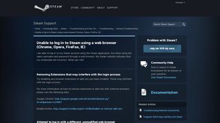 
                            1. Unable to log in to Steam using a web browser ... - Steam Support