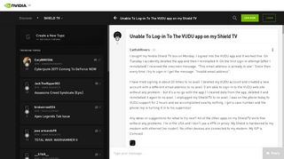 
                            8. Unable To Log-in To The VUDU app on my Shield TV - GeForce Forums