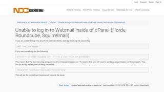 
                            13. Unable to log in to Webmail inside of cPanel (Horde, Roundcube ...