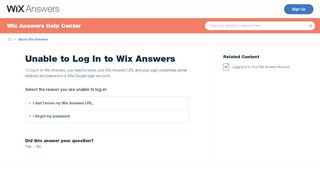 
                            10. Unable to Log In to Wix Answers - Wix Answers Help Center