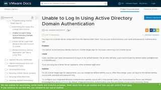 
                            6. Unable to Log In Using Active Directory Domain ... - VMware Docs