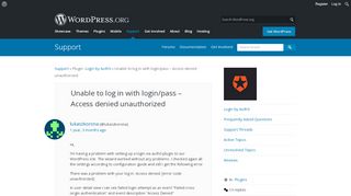 
                            1. Unable to log in with login/pass – Access denied unauthorized ...