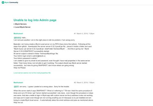 
                            1. Unable to log into Admin page - Local Blynk Server - Blynk