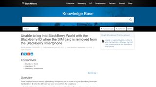 
                            8. Unable to log into BlackBerry World with the BlackBerry ID when the ...