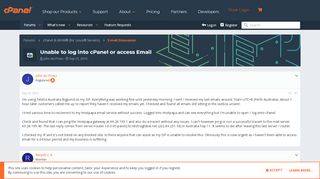 
                            13. Unable to log into cPanel or access Email | cPanel Forums