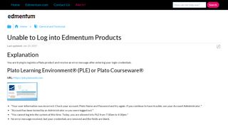 
                            7. Unable to Log into Edmentum Products - Edmentum Support