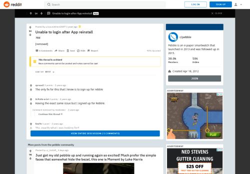
                            6. Unable to login after App reinstall : pebble - Reddit