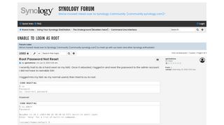 
                            5. Unable to login as root - Synology Forum