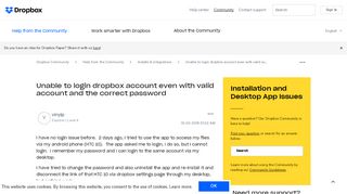 
                            13. Unable to login dropbox account even with valid ac... - Dropbox ...
