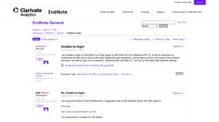 
                            5. Unable to login - EndNote Community