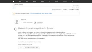 
                            1. Unable to login into Apple Music for Andr… - Apple Community