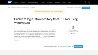 
                            9. Unable to login into repository from IDT Tool using Windows AD ...