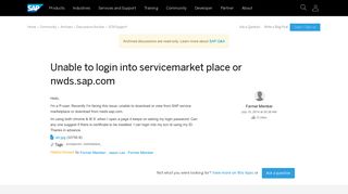 
                            5. Unable to login into servicemarket place or nwds.sap.com - archive SAP