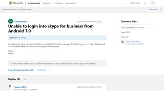 
                            4. Unable to login into skype for business from Android 7.0 ...
