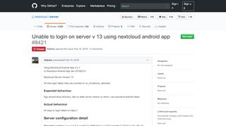 
                            7. Unable to login on server v 13 using nextcloud android app · Issue ...