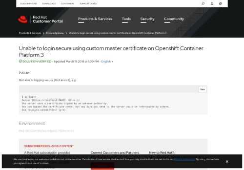 
                            11. Unable to login secure using custom master certificate on Openshift ...