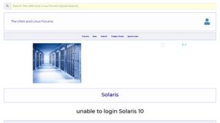 
                            11. unable to login Solaris 10 - Unix.com