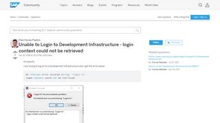 
                            12. Unable to Login to Development Infrastructure - login context ...