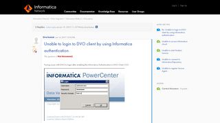 
                            12. Unable to login to DVO client by using Informat... - Informatica ...