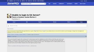 
                            13. Unable to login to EA Server? - Plants vs Zombies: Garden Warfare 2 ...