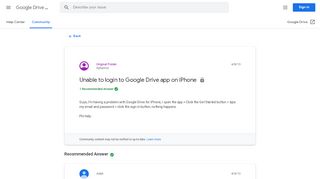 
                            5. Unable to login to Google Drive app on iPhone - Google Product Forums