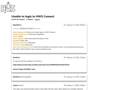 
                            12. Unable to login to HWS Connect - Support - Forum HWS | Empyrion ...