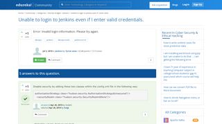 
                            11. Unable to login to Jenkins even if I enter valid credentials. | edureka ...