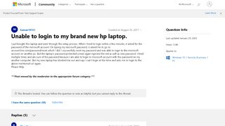 
                            5. Unable to login to my brand new hp laptop. - Microsoft Community
