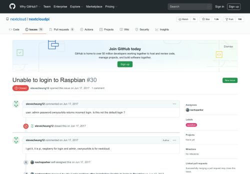 
                            3. Unable to login to Raspbian · Issue #30 · nextcloud/nextcloudpi · GitHub