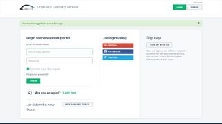
                            12. Unable to Login to the Dashboard : One Click Delivery Service