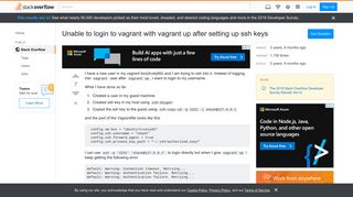 
                            3. Unable to login to vagrant with vagrant up after setting up ssh ...
