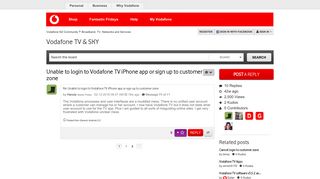 
                            8. Unable to login to Vodafone TV iPhone app or sign ... - Page 2 ...