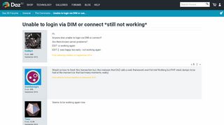 
                            3. Unable to login via DIM or connect *still not working* - Daz 3D Forums