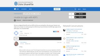
                            3. Unable to Login with ADFS | Citrix ShareFile Customer Community