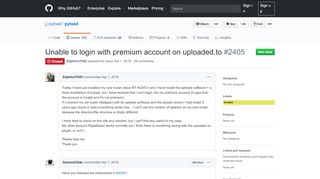 
                            1. Unable to login with premium account on uploaded.to · Issue #2405 ...