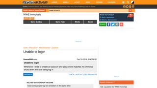 
                            9. Unable to login, WWE Immortals Questions and answers for iPhone/iPad