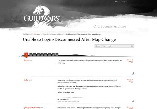 
                            13. Unable to Login/Disconnected After Map Change - Guild Wars 2