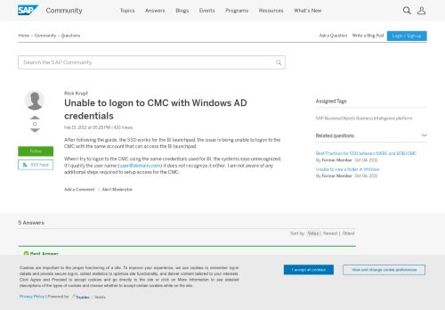 
                            6. Unable to logon to CMC with Windows AD credentials - archive SAP
